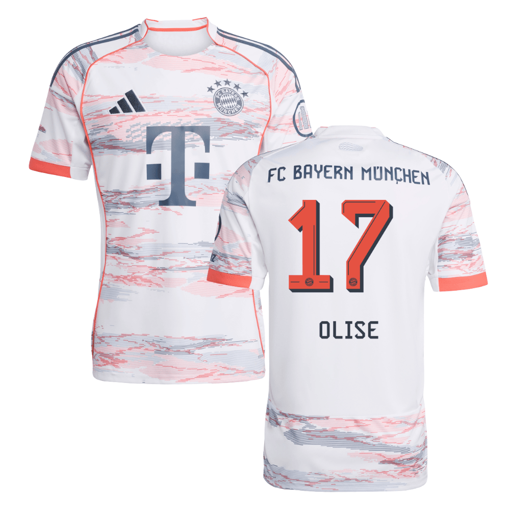 Michael Olise #17 Bayern Munich 2025-26 Away Men Jersey – White