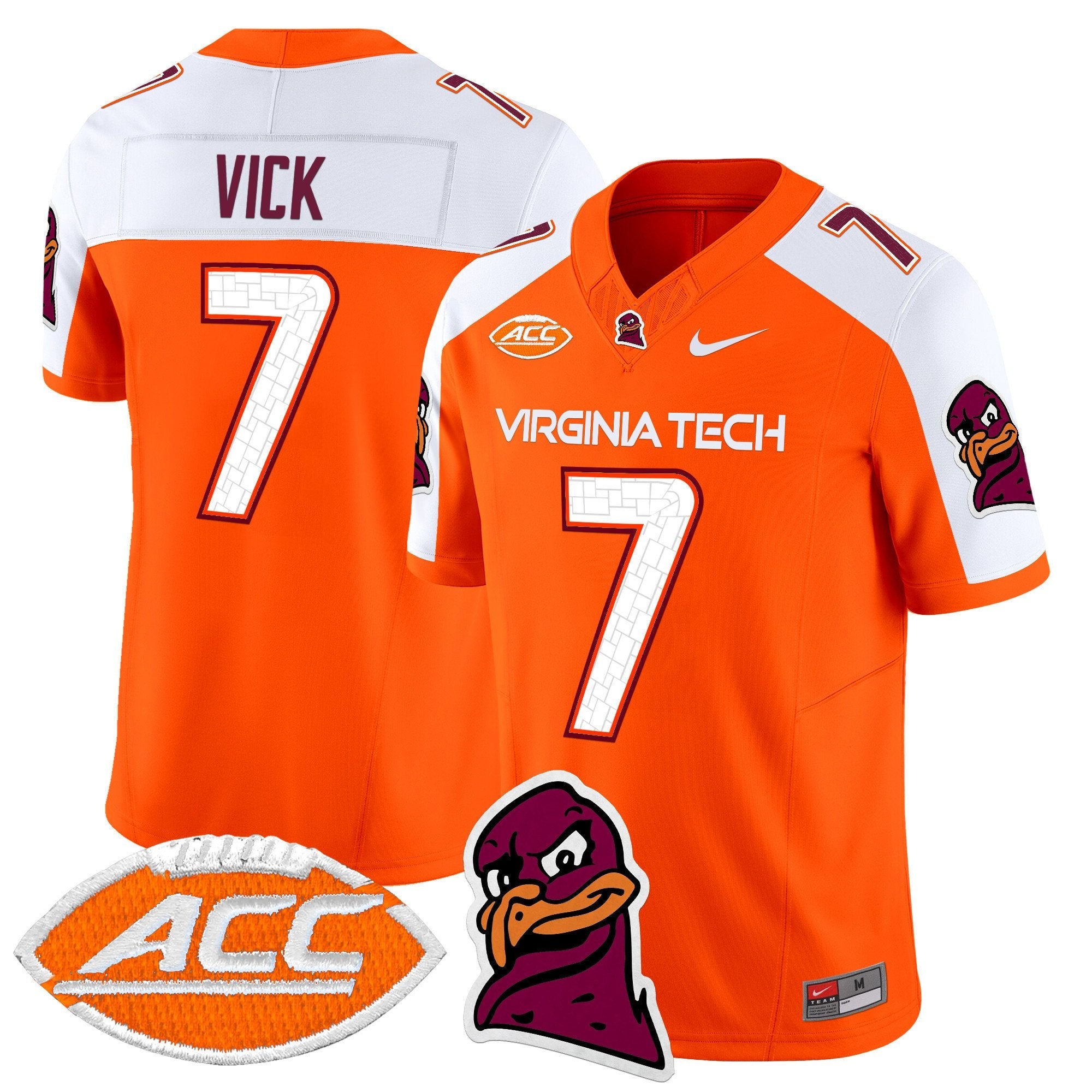 Michael Vick Jersey #7 Virginia Tech Hokies 2025 Stitched Orange Alternate