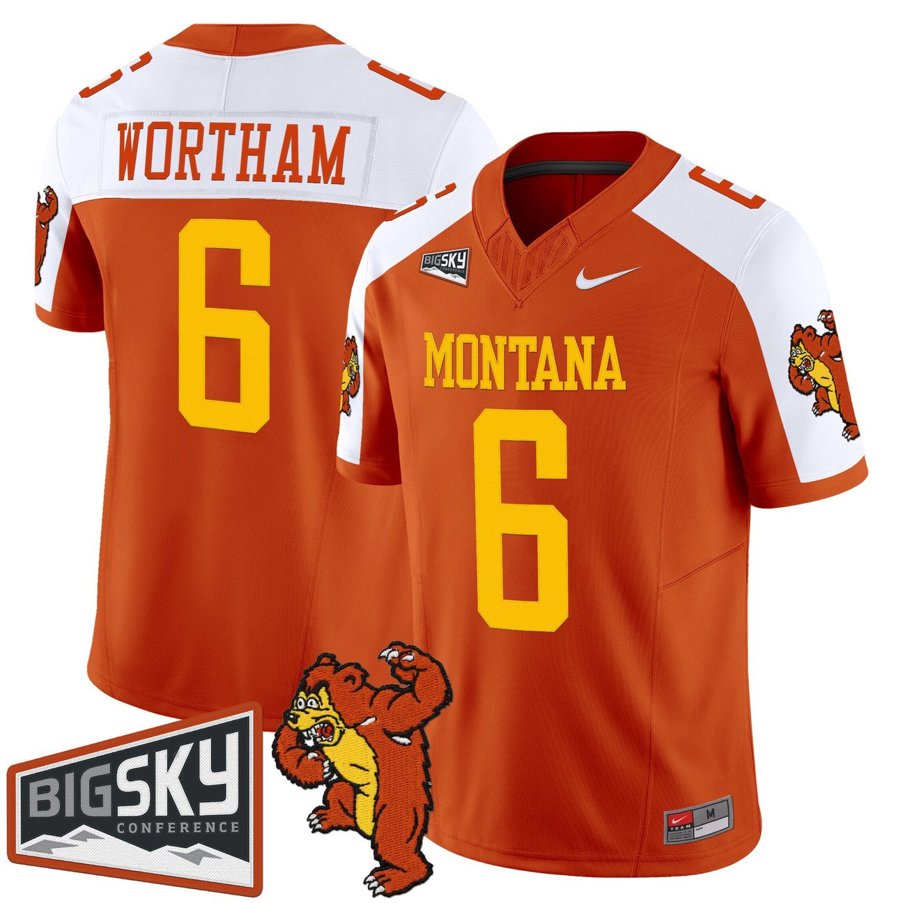 Michael Wortham Jersey #6 Montana Grizzlies 1995 Throwback Vapor Limited Stitched