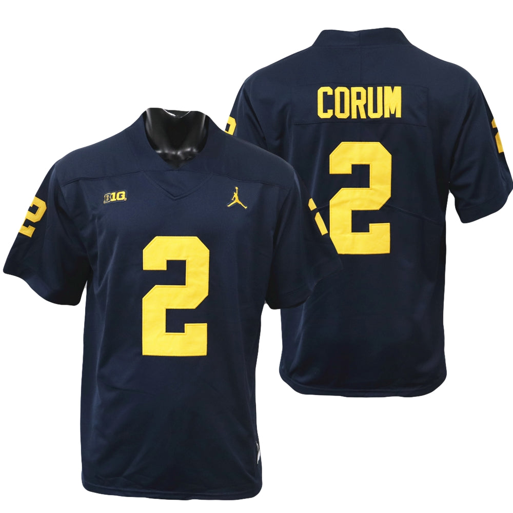 Michigan Wolverines Blake Corum Jersey #2 College Football Game Navy