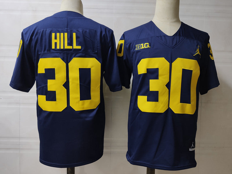 Michigan Wolverines Daxton Hill Jersey #30 College Football Game Navy