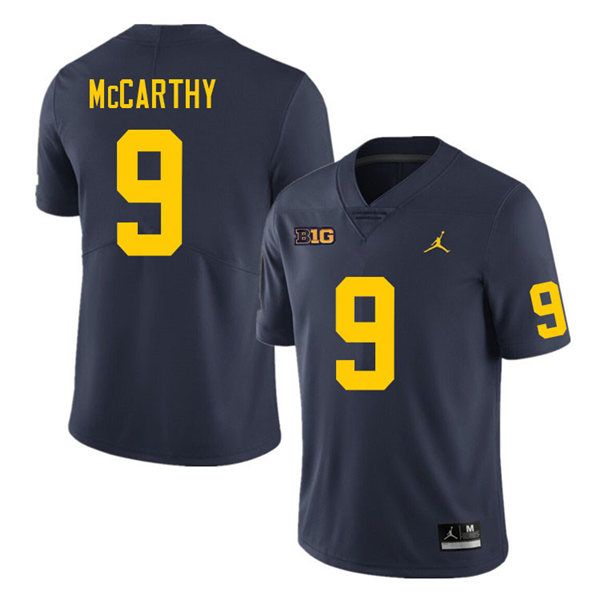Michigan Wolverines JJ McCarthy Jersey #9 College Football Game Navy