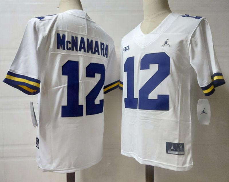 Michigan Wolverines #12 Mcnamara NCAA Football Jersey White