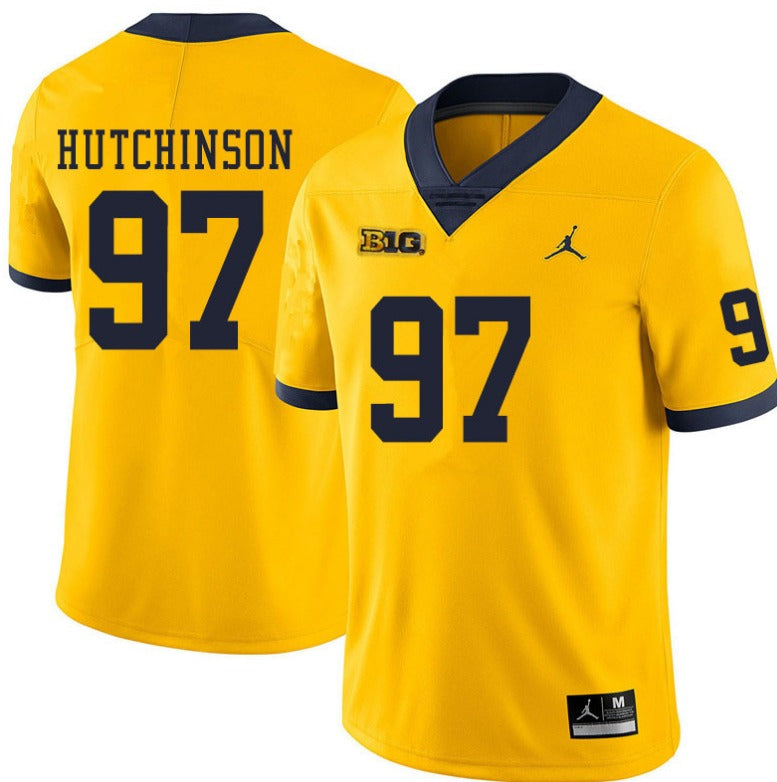 Michigan Wolverines #97 Aidan Hutchinson Yellow College Football Jersey