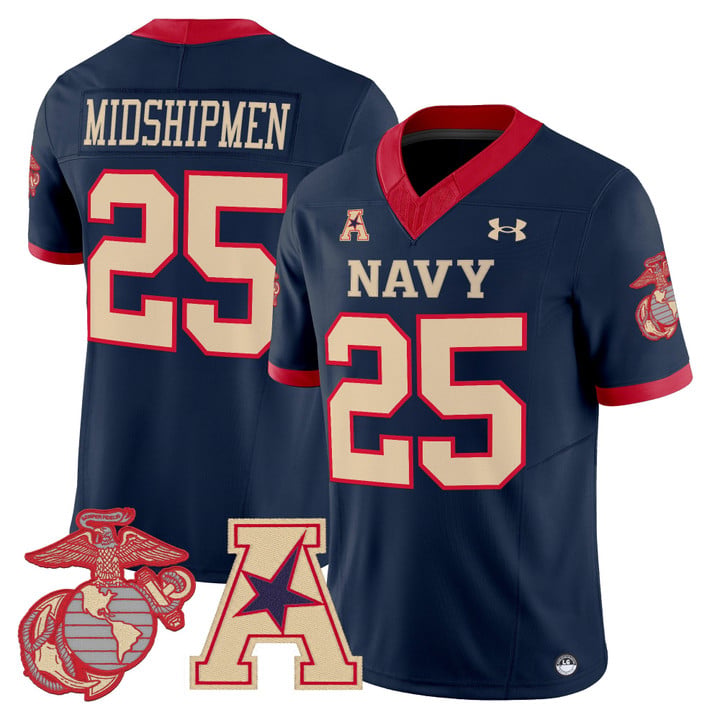 Midshipmen Jersey #25 Navy Midshipmen Vapor USMC Premier Stitched