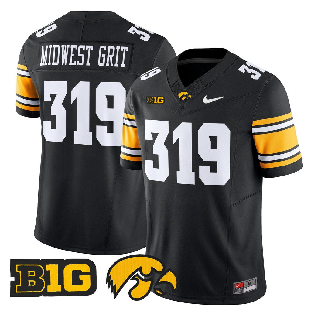 Midwest Grit Jersey #319 Iowa Hawkeyes 2025 Limited Stitched Black