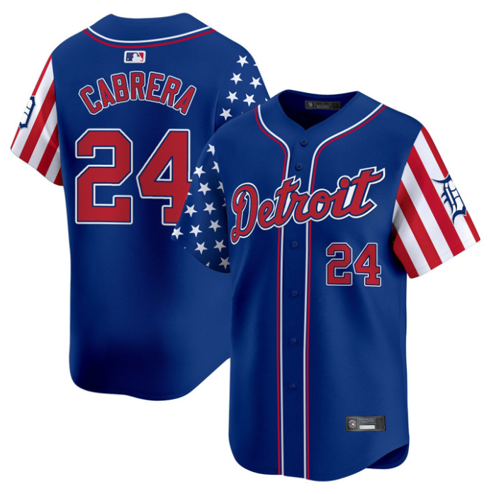 Miguel Cabrera Jersey #24 Detroit Tigers 2025 Memorial Day Vapor Premier Limited Stitched Royal