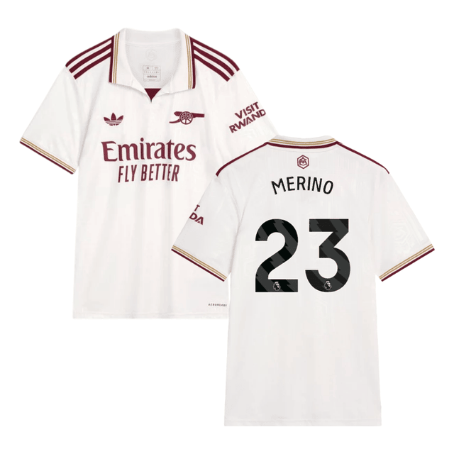 Mikel Merino #23 Arsenal 2025-26 Third Jersey – Cream