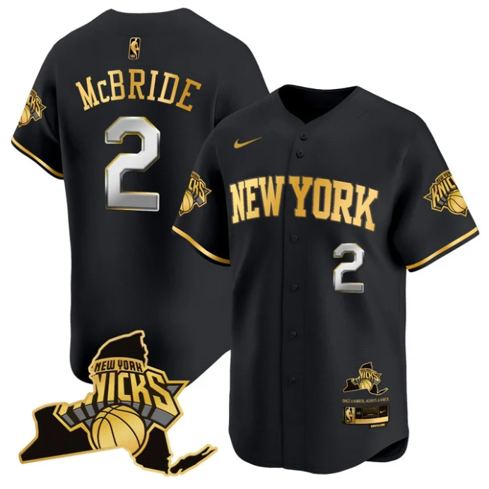 Miles McBride Jersey #2 New York Knicks Vapor Baseball Stitched Black Gold