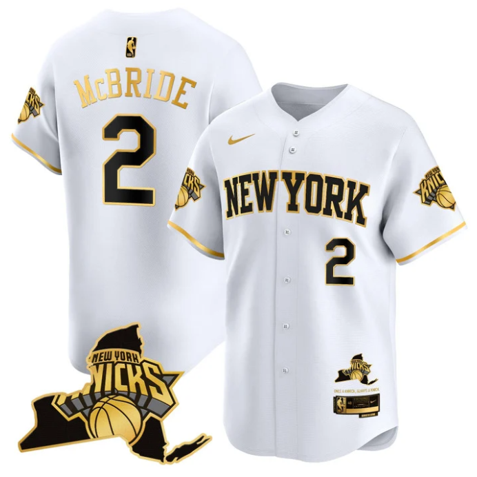 Miles McBride Jersey #2 New York Knicks Vapor Baseball Stitched White Gold
