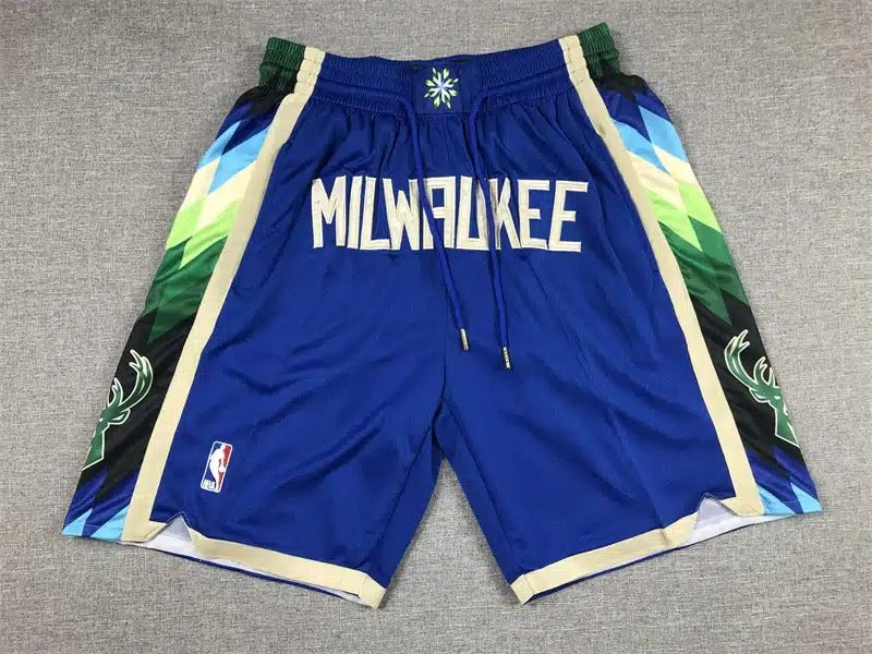 Milwaukee Bucks 2022-23 Blue City Edition Shorts - Basketball Shorts Store