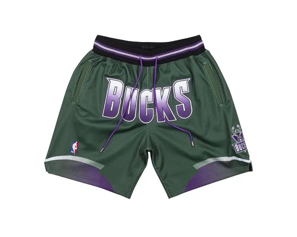 Milwaukee Bucks Green 95-96 Shorts - Basketball Shorts Store