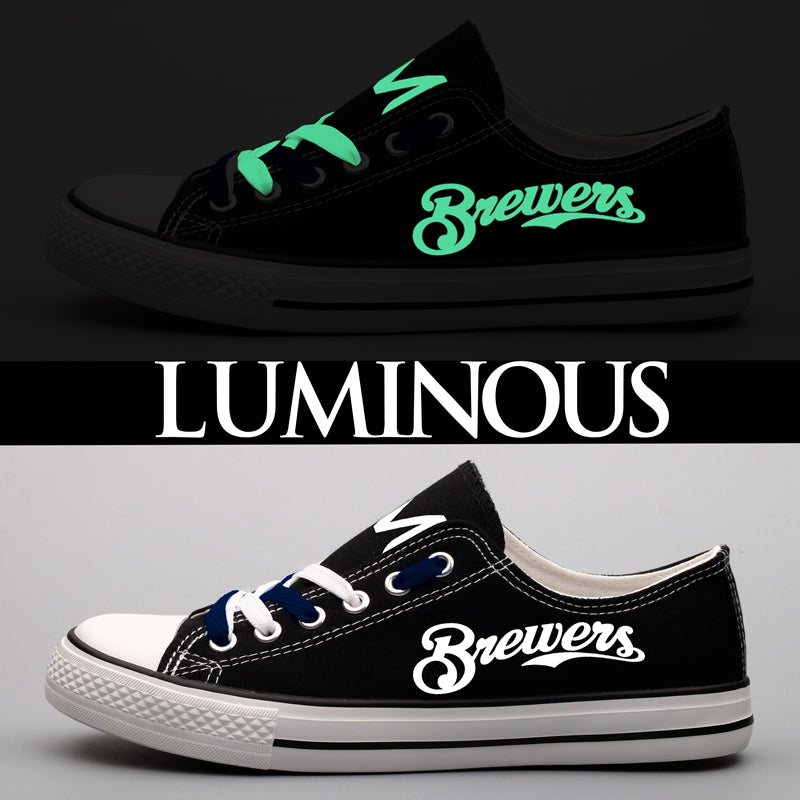 Milwaukee Brewers Limited Print Low Top Canvas Shoes Sport Sneakers For Men Women Fans