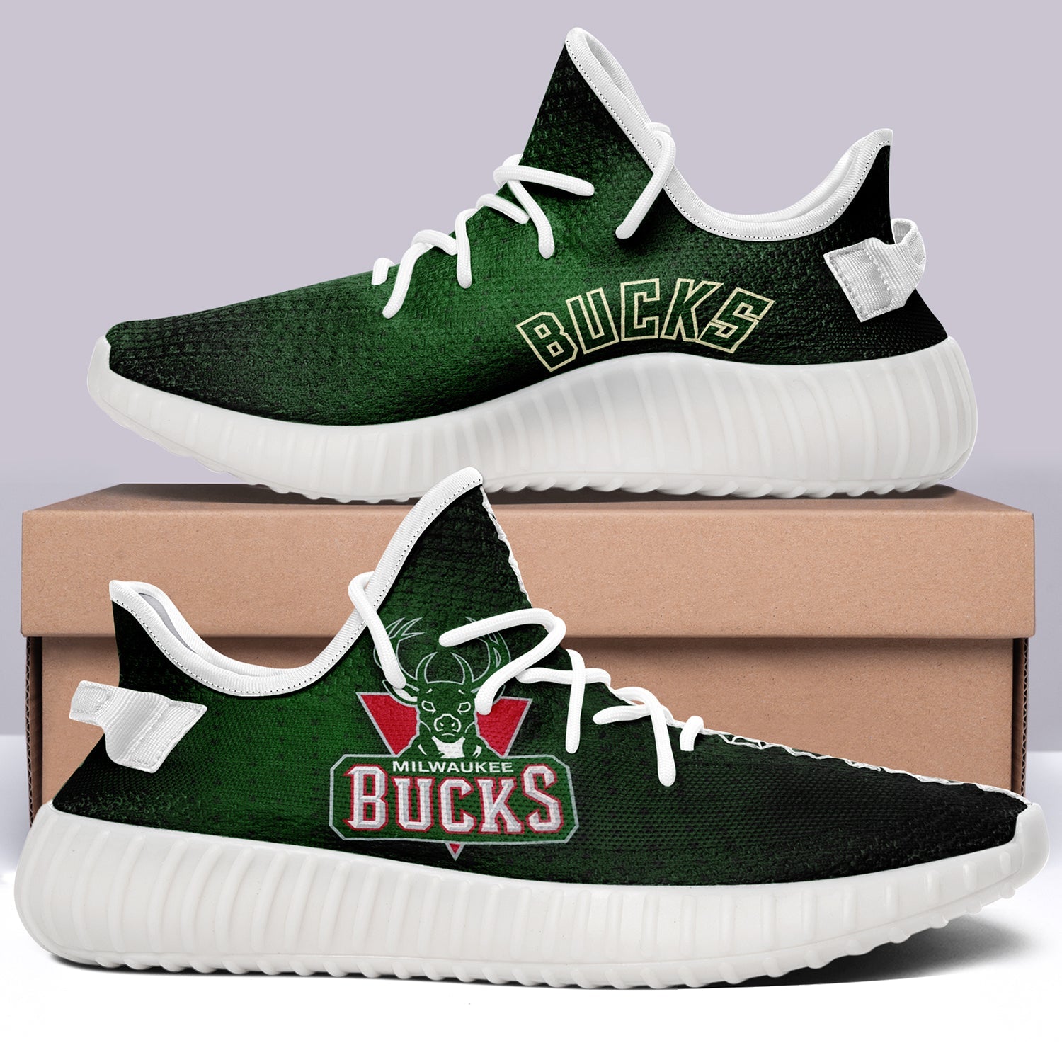Milwaukee Bucks  NBA 350v Yeezy Sneakers For Men Women Fans