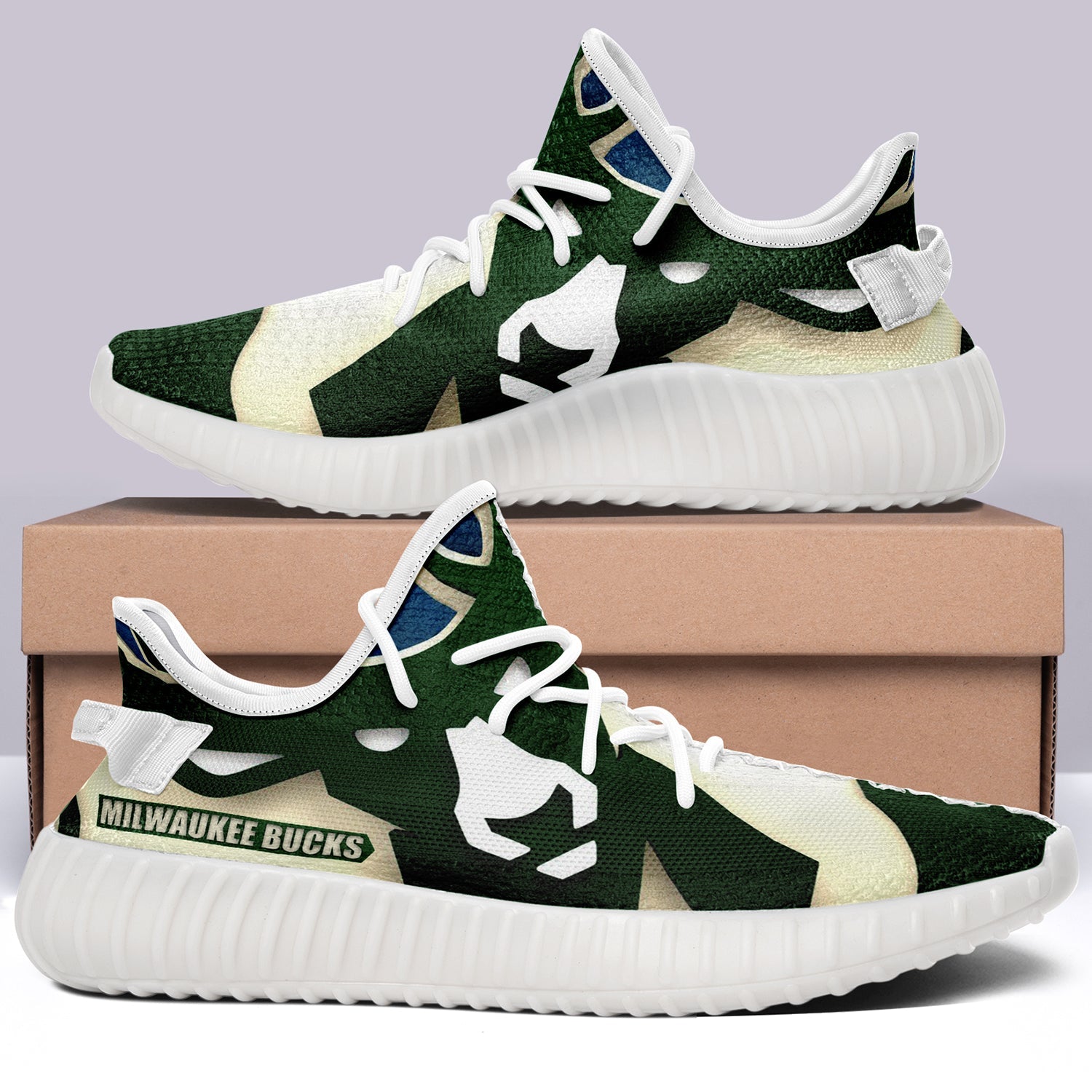 Milwaukee Bucks  NBA 350v Yeezy Sneakers For Men Women Fans