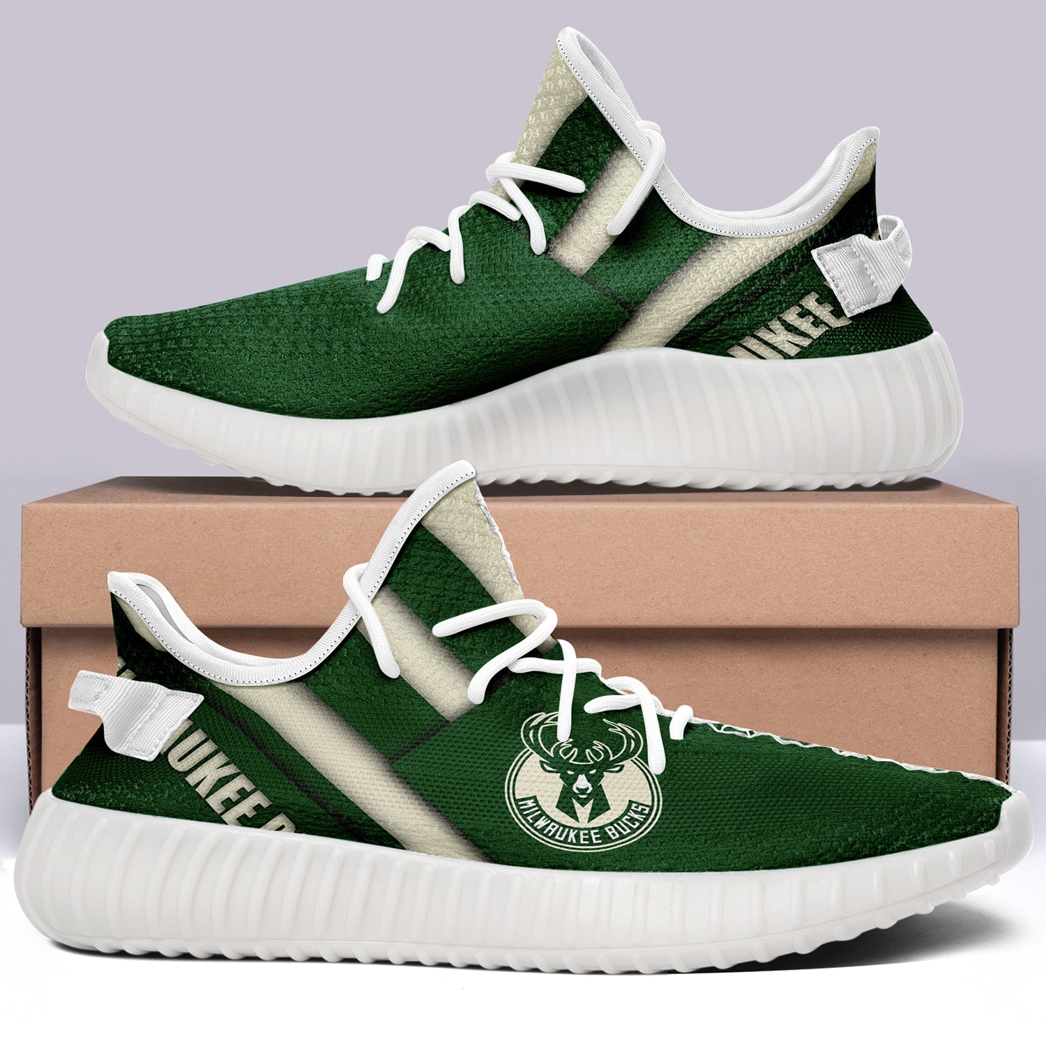 Milwaukee Bucks  NBA 350v Yeezy Sneakers For Men Women Fans