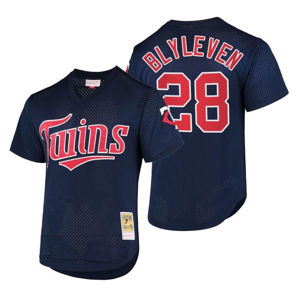 Minnesota Twins Bert Blyleven Navy Throwback Mesh Pullover Jersey