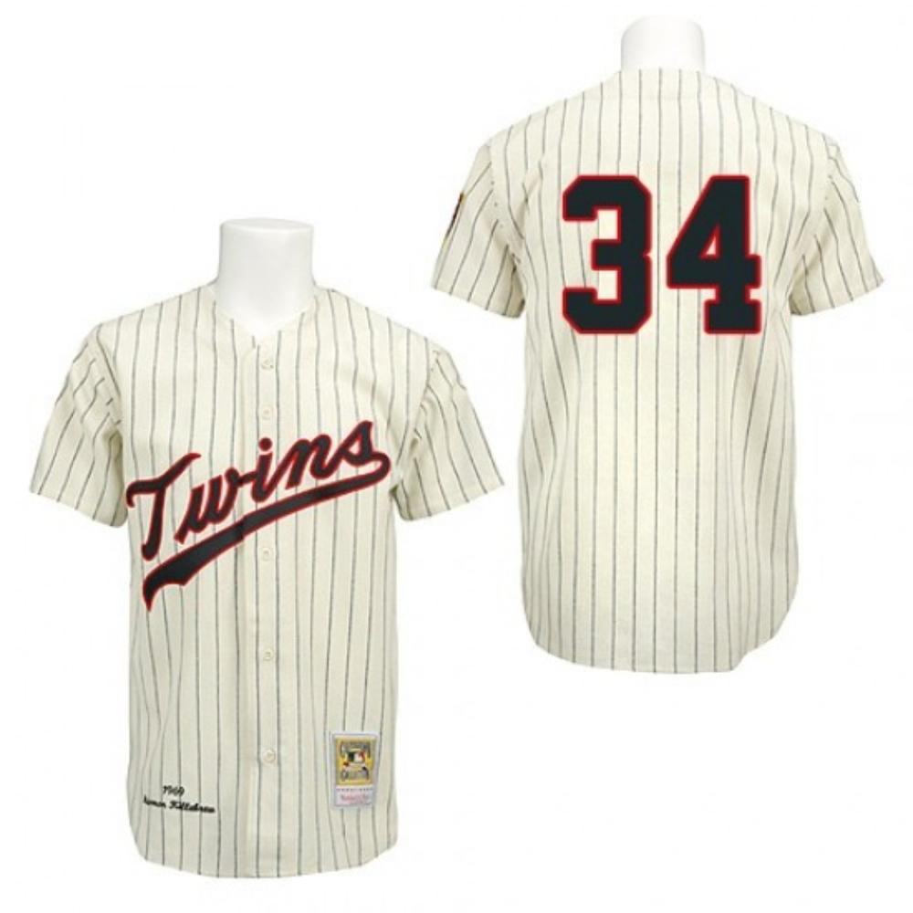 Minnesota Twins Kirby Puckett Cream 1969 Throwback Jersey