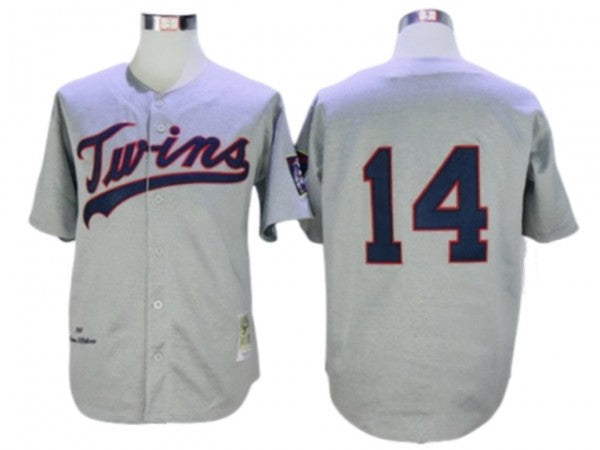 Minnesota Twins #14 Kent Hrbek Gray Stripe 1987 Throwback Jersey