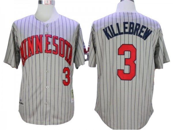 Minnesota Twins #3 Harmon Killebrew Light Blue Cooperstown Jersey