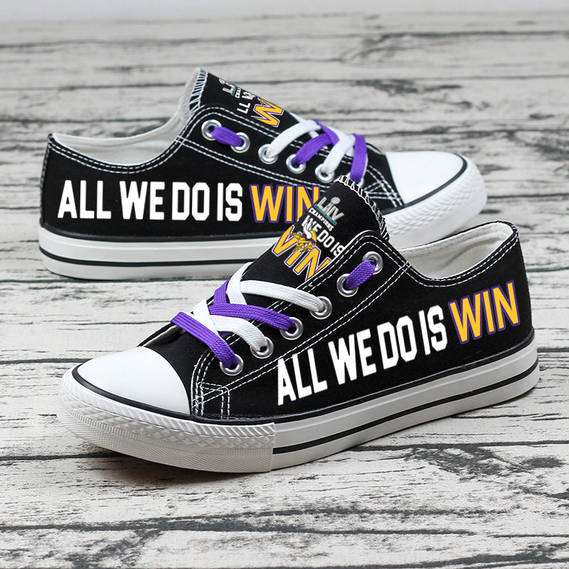 Minnesota Vikings Low Top Canvas Sport Sneakers Shoes For Men Women Fans