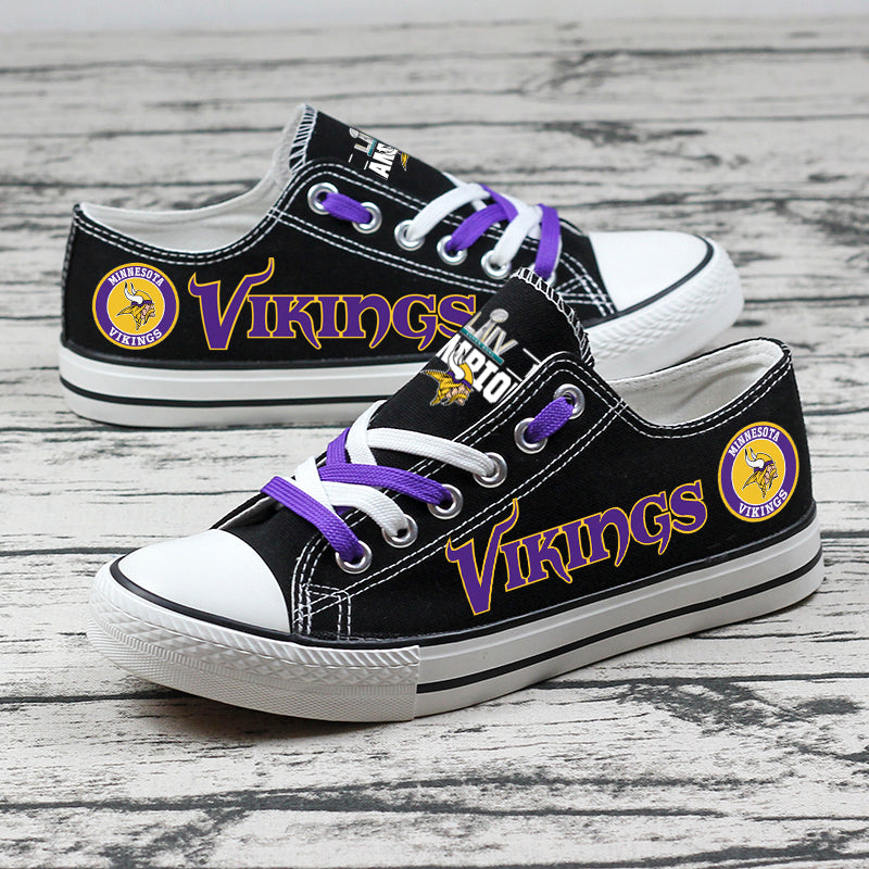 Minnesota Vikings Low Top Canvas Sport Sneakers Shoes For Men Women Fans