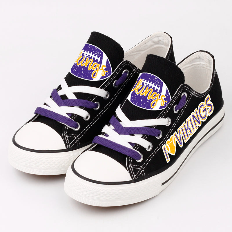 Minnesota Vikings Low Top Canvas Sport Sneakers Shoes For Men Women Fans