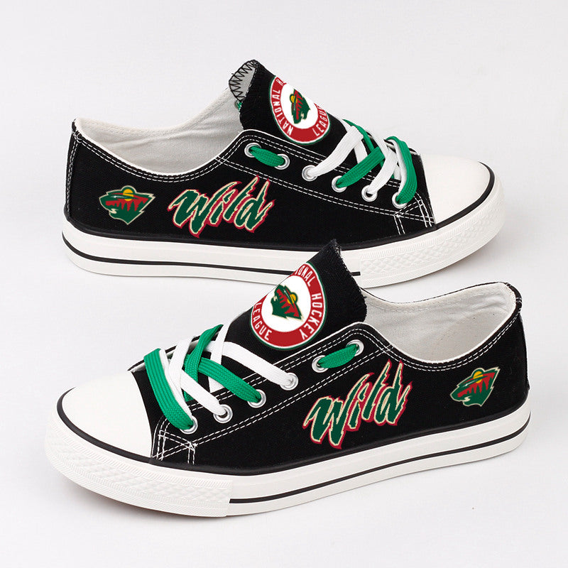 Minnesota Wild Low Top Canvas Sport Sneakers Shoes For Men Women Fans
