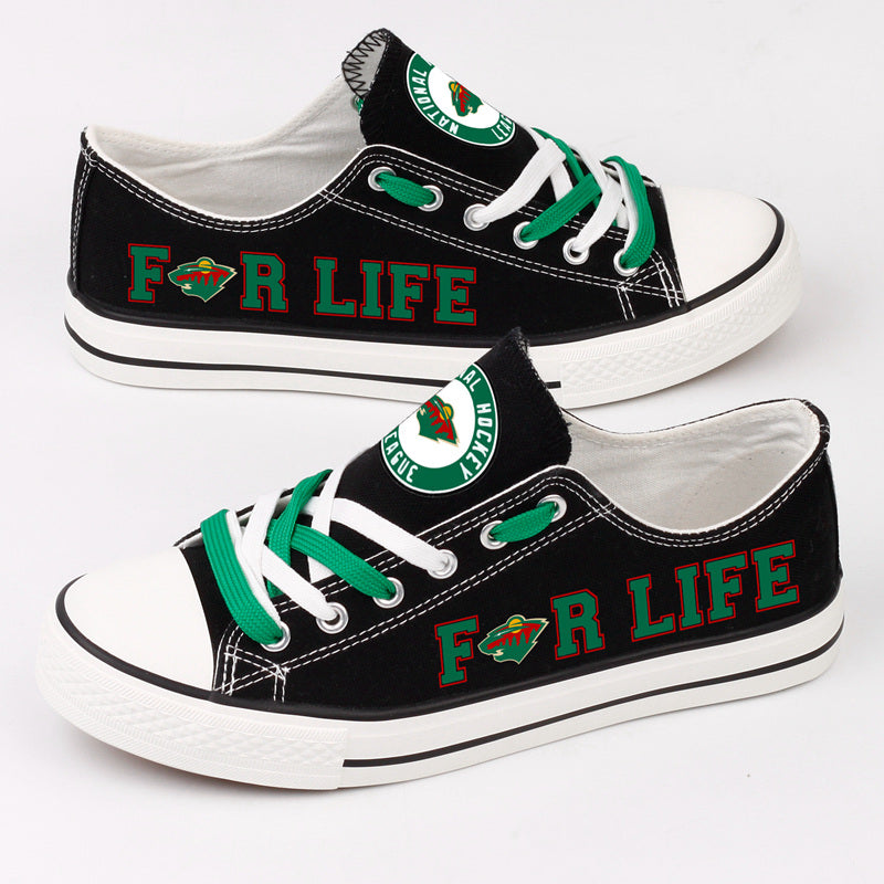 Minnesota Wild Low Top Canvas Sport Sneakers Shoes For Men Women Fans