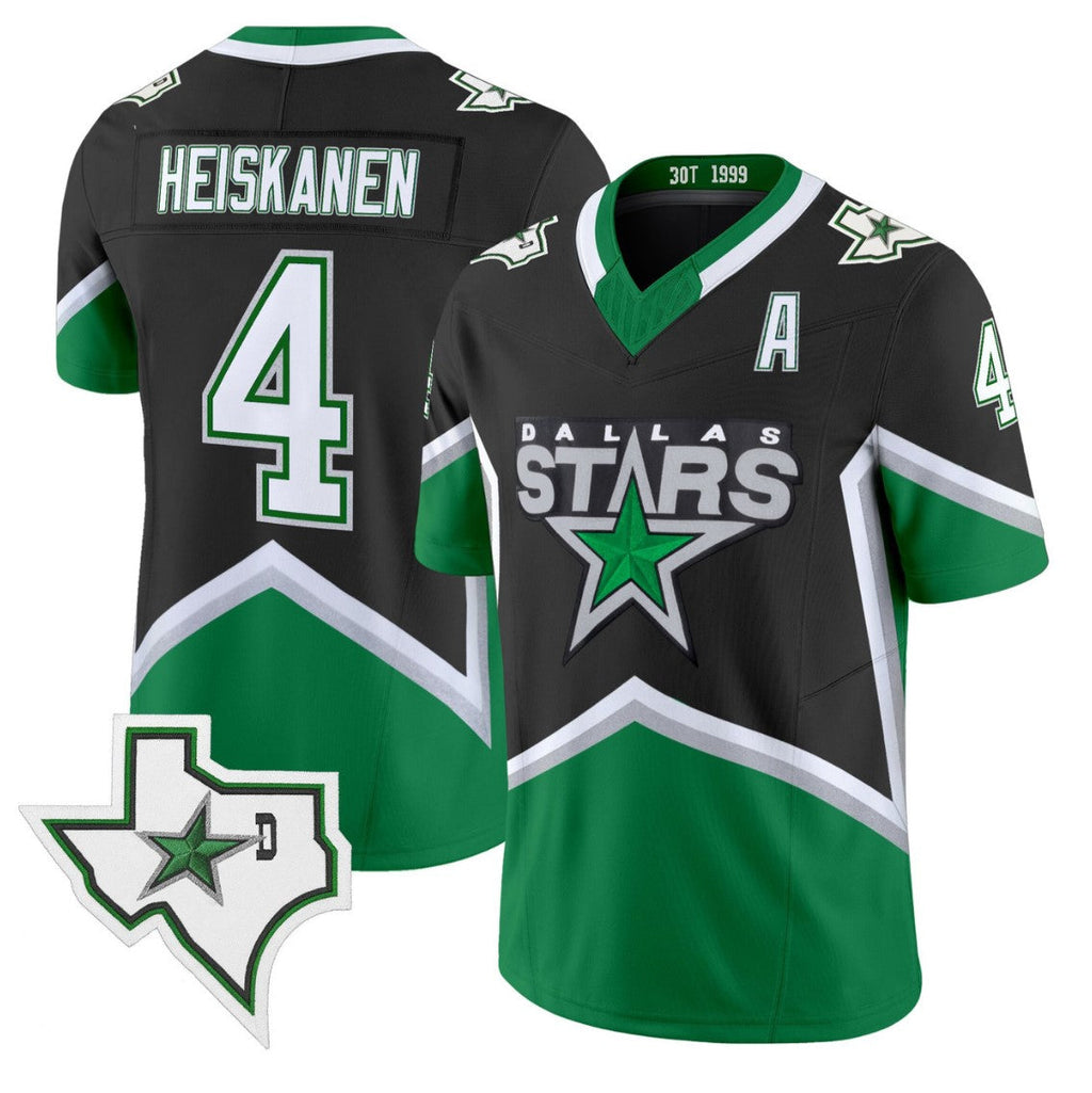 Miro Heiskanen Jersey #4 Dallas Stars 99 Throwback Vapor Football Style Stitched