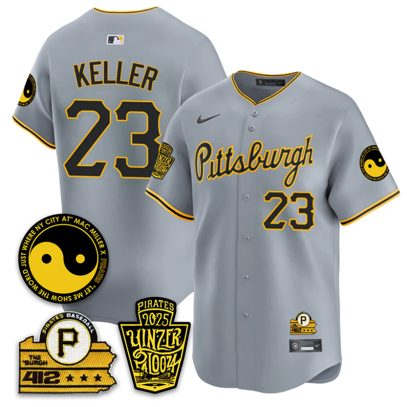 Mitch Keller #23 Jersey Pittsburgh Pirates Yinzerpalooza 2025 Gray