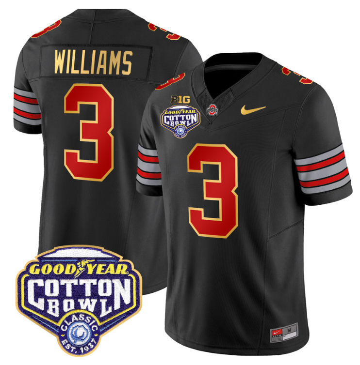 Miyan Williams Jersey #3 Ohio State 'Heritage Stripe' Cotton Bowl Black
