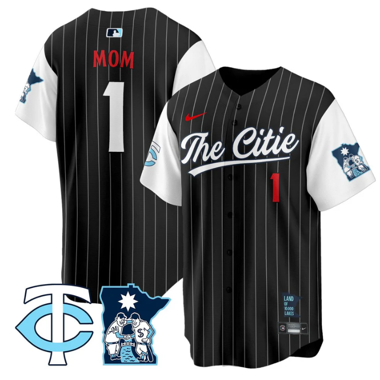 Mom Jersey #1 Minnesota Twins 2025 City Connect Concept Stitched Black