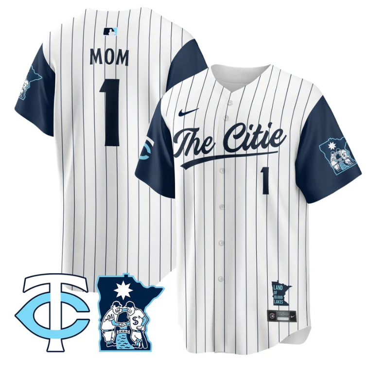 Mom Jersey #1 Minnesota Twins 2025 City Connect Concept Stitched White