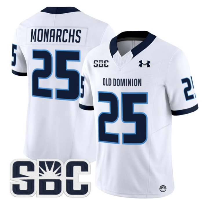 Monarchs Jersey #25 Old Dominion Monarchs 2025 Vapor Limited Stitched White