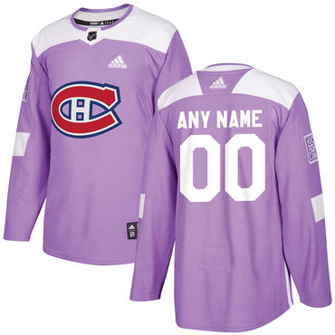 Montreal Canadiens Purple Pink Custom Hockey Fights Cancer Practice Jersey
