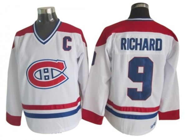 Montreal Canadiens #9 Maurice Richard Vintage CCM Jersey - White