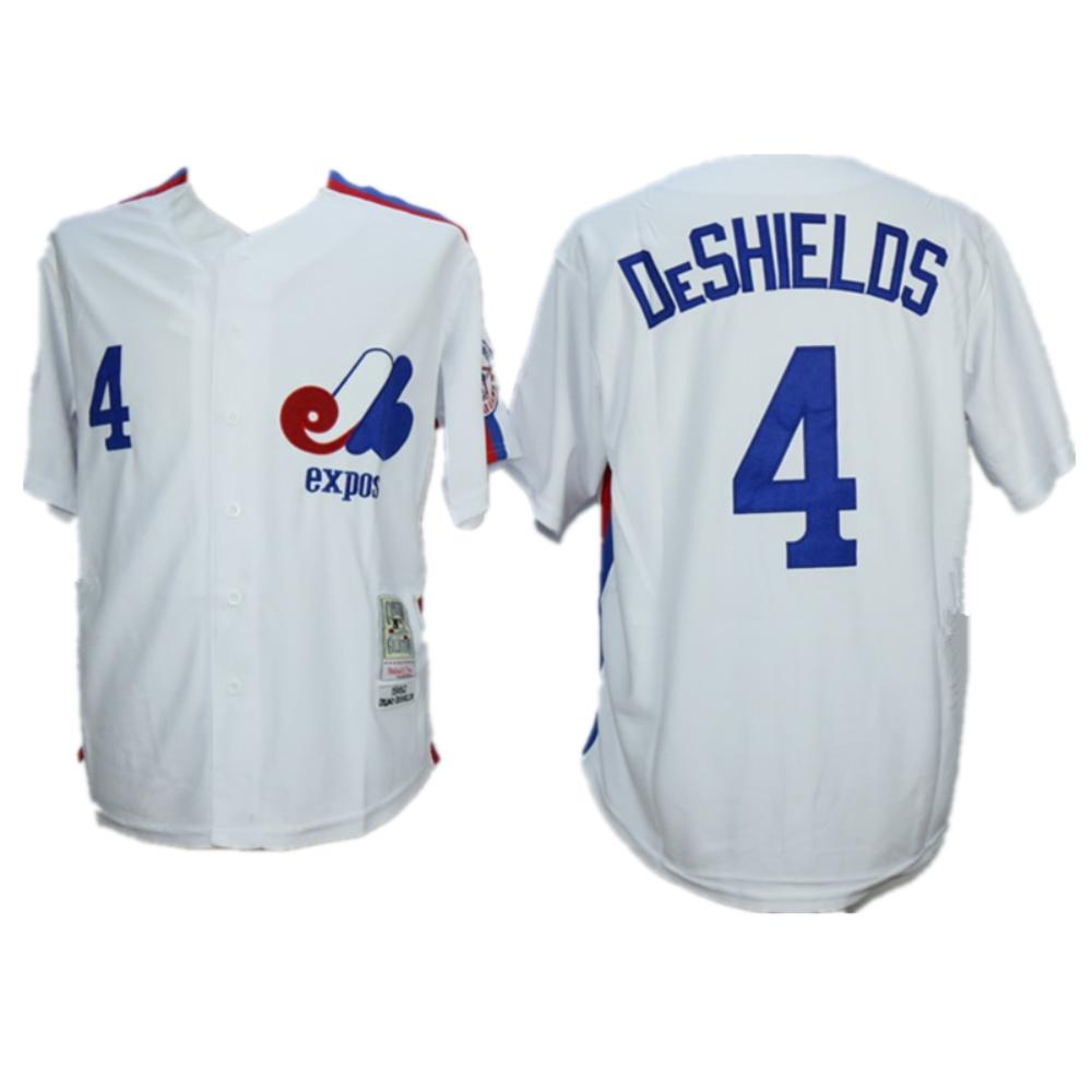 Montreal Expos Delino DeShields White Throwback Jersey