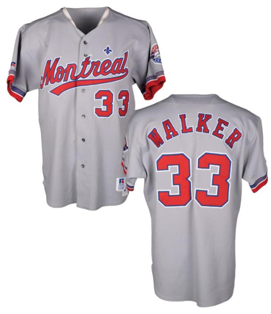 Montreal Expos Larry Walker Gray 1993 Throwback Jersey