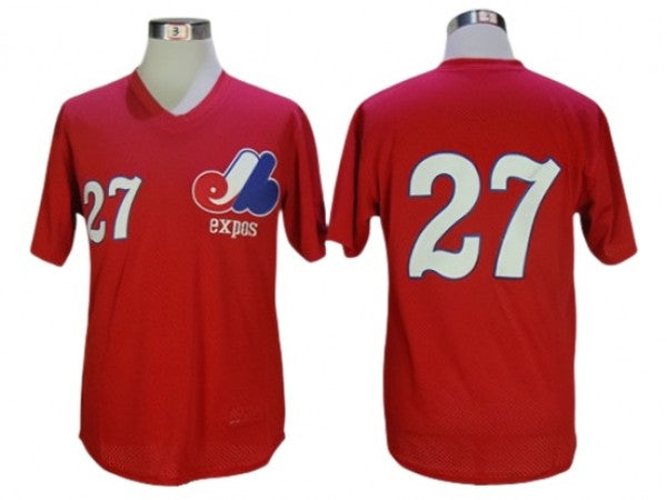 Montreal Expos #27 Vladimir Guerrero White Stripe Throwback Jersey