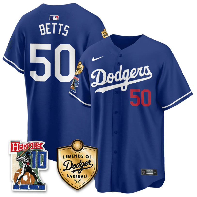 Mookie Betts Jersey #50 Dodgers Ron Cey Legends Of Dodgers Baseball Royal