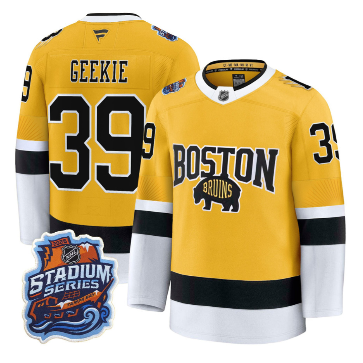 Morgan Geekie Jersey #39 Boston Bruins 2026 Stadium Series Premium Stitched