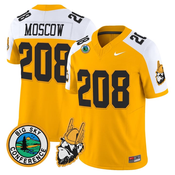 Moscow Jersey #208 Idaho Vandals 1975 Throwback Limited Stitched Gold Alter