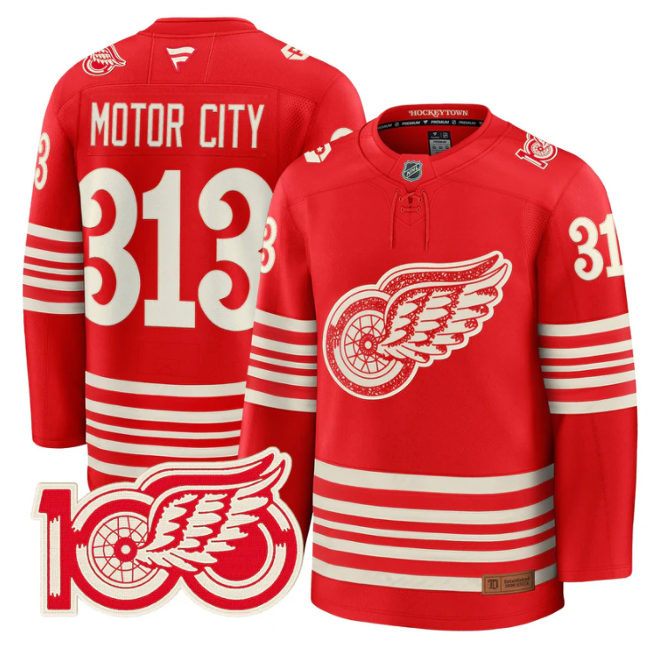 Motor City Jersey #313 Detroit Red Wings Centennial Season Premium Stitched