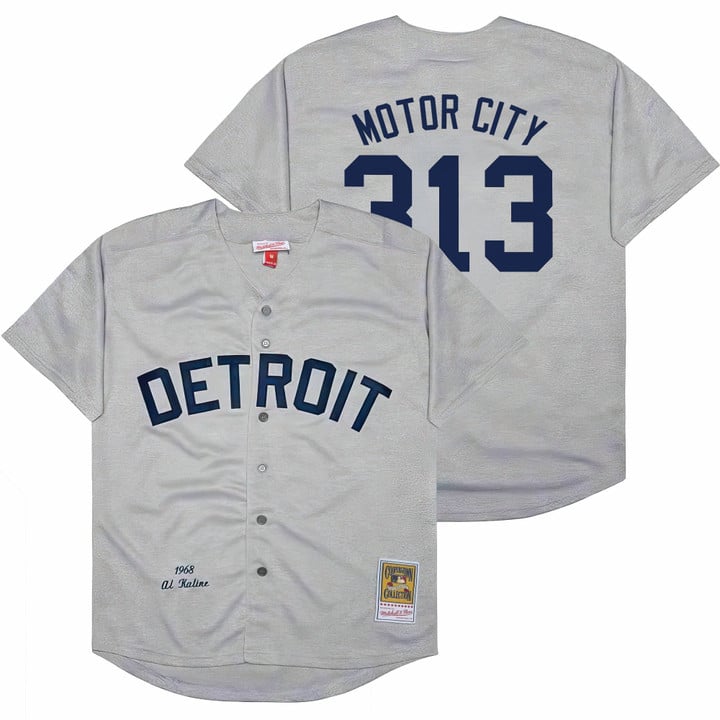 Motor City Jersey #313 Detroit Tigers Throwback Cooperstown Stitched Gray
