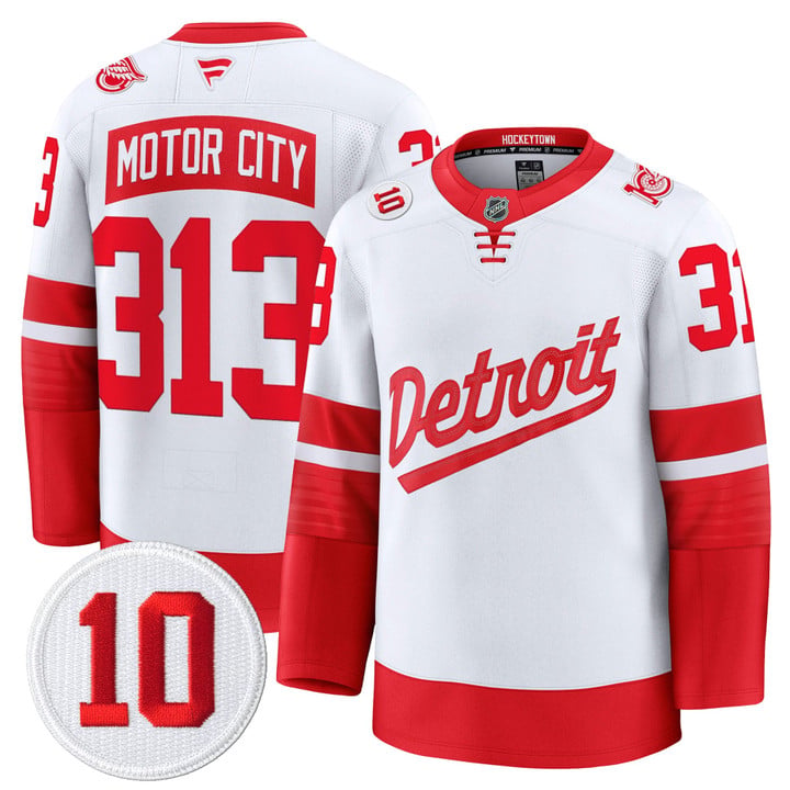 Motor City Jersey #313 Detroit Red Wings #10 Alex Delvecchio Honoring Stitched