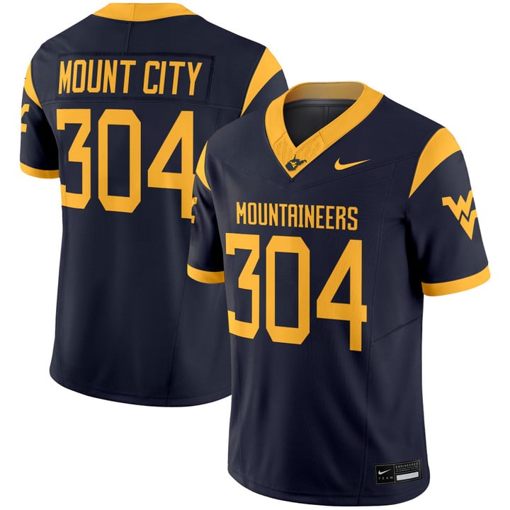 Mount City Jersey #304 West Virginia Mountaineers 2025 Vapor Stitched Navy