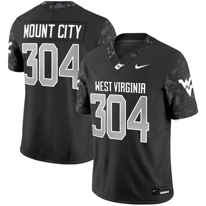 Mount City Jersey #304 West Virginia Mountaineers 2025 Vapor Stitched Coal