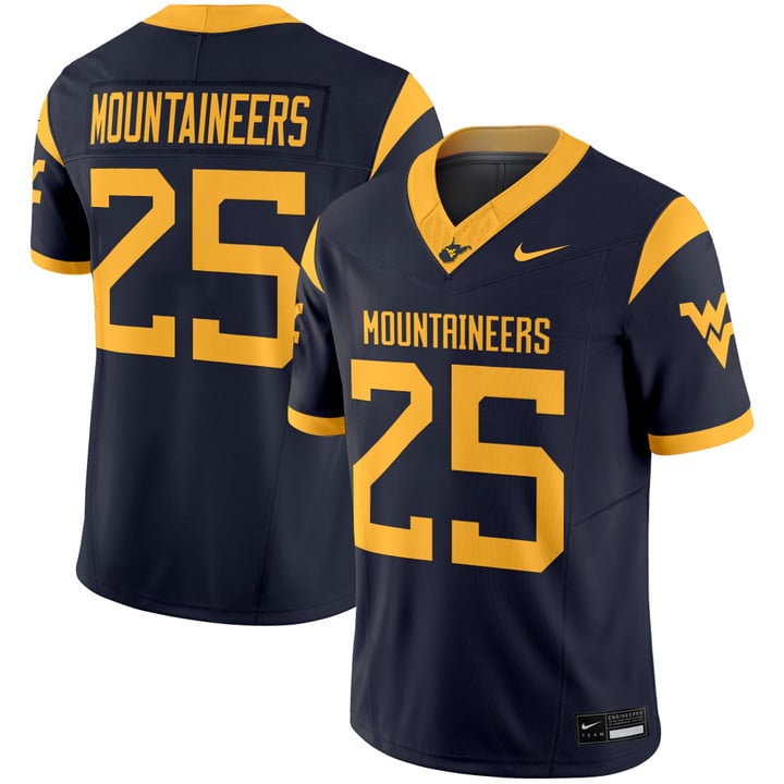 Mountaineers Jersey #25 West Virginia Mountaineers 2025 Limited Stitched Navy