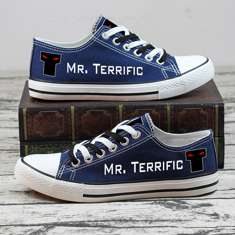 Mr. Terrific Low Top Canvas Sport Sneakers Shoes For Men Women Fans